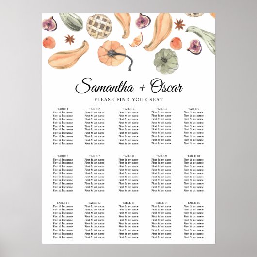 Modern Colorful Pumpkin Autumn Poster (Voorkant)