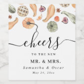 Modern Colorful Pumpkin Autumn Wijn Etiket (Enkel label)