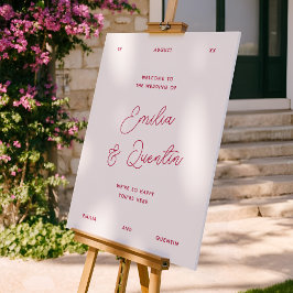 Modern Colorful Retro Bold Wedding Welcome Sign Poster