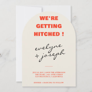 Modern Colorful Retro Fun Funky Arched Wedding Kaart