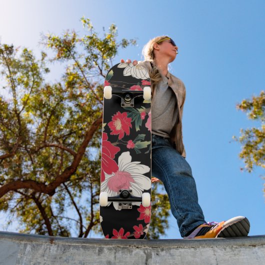 Modern Colorful Sakura Flower Japan Birthday party Persoonlijk Skateboard (Buiten 1)