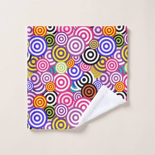 Modern Colorful Stylish Concentric Circles Bad Handdoek (Wasdoekje)