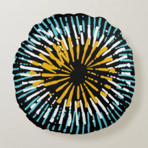 Modern Colorful Turquoise Round Sierkussen