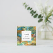 Modern Colorful Watercolor Abstract Thank You Vierkante Visitekaartje (Staand voorkant)