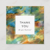 Modern Colorful Watercolor Abstract Thank You Vierkante Visitekaartje (Voorkant)