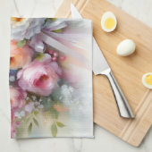 Modern Colorful Watercolor Flowers Trendy Stylish Theedoek (Quarter Fold)