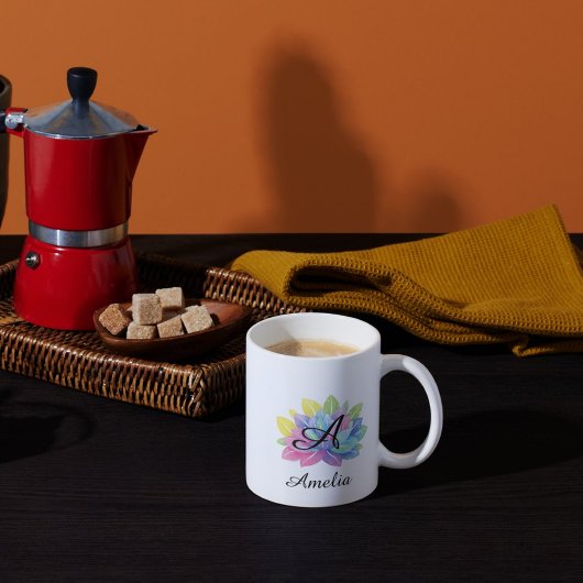 Modern colorful Y2K botanical monogram  Mok