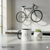 Modern Combo Mug with Clean Bicycle Design Mok