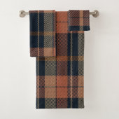 Modern Comfort in Sinaasappel en zwart: geruite ba Bad Handdoek (Insitu)