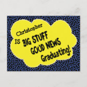 Modern Comic Afstuderen sparen de datum aankondigi Briefkaart (Voorkant)