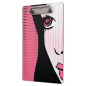 Modern Comic Book Pop Art of Woman's Face Klembord (Links)