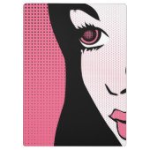 Modern Comic Book Pop Art of Woman's Face Klembord (Achterkant)