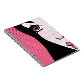 Modern Comic Book Pop Art of Woman's Face Notitieboek (Rechterzijde)