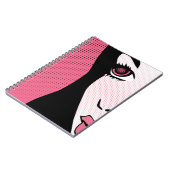 Modern Comic Book Pop Art of Woman's Face Notitieboek (Linkerzijde)