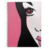 Modern Comic Book Pop Art of Woman's Face Notitieboek (Voorkant)