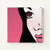 Modern Comic Book Pop Art of Woman's Face Notitieboek (Achterkant)