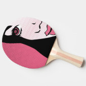 Modern Comic Book Pop Art of Woman's Face Tafeltennisbatje (Zijkant)
