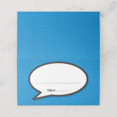 Modern Comic Book Speech Bubble Bruiloft Plaatskaartje (Buitenkant ongevouwen)