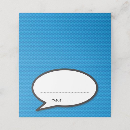 Modern Comic Book Speech Bubble Bruiloft Plaatskaartje (Buitenkant ongevouwen)