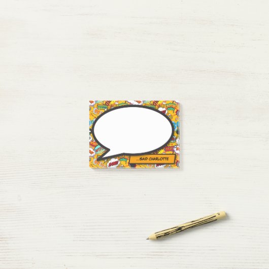 Modern Comic Book Speech Bubble Post-it® Notes (Op bureau)