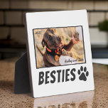 Modern Comic Pet Paw Bestie Beste Vrienden BFF Fot Fotoplaat<br><div class="desc">Design bestaat uit leuke en speelse typografie met schreefloos lettertype. Voeg een aangepaste foto toe van u en uw huisdier</div>