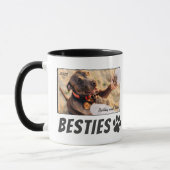 Modern Comic Pet Paw Bestie Beste Vrienden BFF Fot Mok (Links)