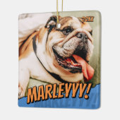 Modern Comic Simple Cool Custom Pet Foto Keramisch Ornament (Links)