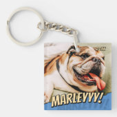Modern Comic Simple Cool Custom Pet Foto Sleutelhanger (Voorkant)