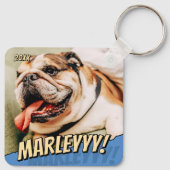 Modern Comic Simple Cool Custom Pet Foto Sleutelhanger (Achterkant)