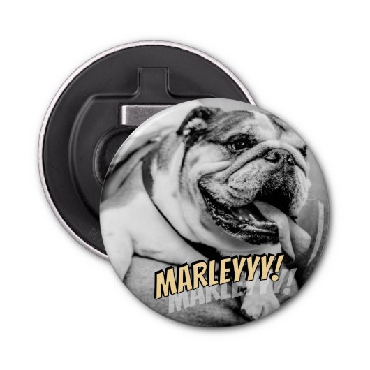 Modern Comic Simple Cool Custom Pet Photo Button Flesopener (Voorkant)