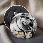 Modern Comic Simple Cool Custom Pet Photo Button Flesopener
