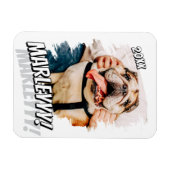 Modern Comic Simple Grunge Custom Pet Photo Magneet (Horizontaal)