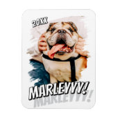 Modern Comic Simple Grunge Custom Pet Photo Magneet (Verticaal)