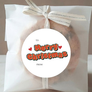 Modern Comic stijl Kleurrijke Vrolijke Kerstmis Ronde Sticker