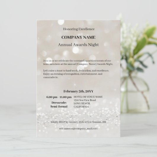 Modern Company business award gala avond Kaart (Staand voorkant)