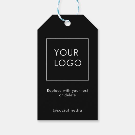 Modern Company Business Logo Black Cadeaulabel (Voorkant)