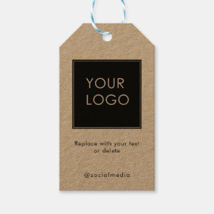 Modern Company Business Logo Kraft Cadeaulabel