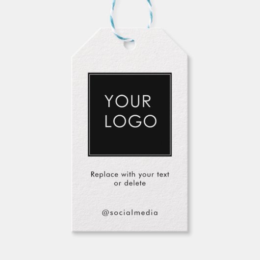 Modern Company Business Logo Kraft Cadeaulabel (Voorkant)