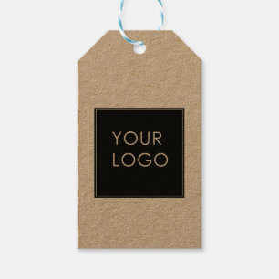 Modern Company Business Logo Kraft Cadeaulabel