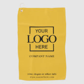 Modern Company Business Logo Yellow Branded  Golfhanddoek (Voorkant)