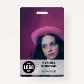 Modern Company ID Card with Photo & QR Code Badge (Voorkant)