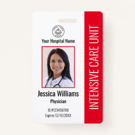 Modern Company Logo Foto Red Employee ID Badge