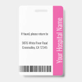Modern Company Logo Foto Roze werknemer ID Badge (Back)