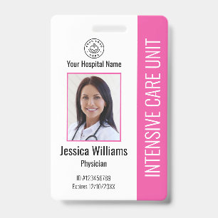 Modern Company Logo Foto Roze werknemer ID Badge
