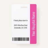 Modern Company Logo Foto Roze werknemer ID Badge (Achterkant)