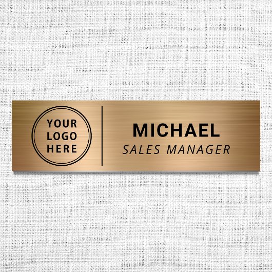 Modern Company Logo Gold Naamplaatje