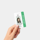 Modern Company Logo Green Employee ID Badge (Handheld)
