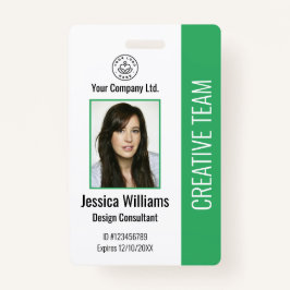 Modern Company Logo Green Employee ID Badge