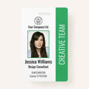 Modern Company Logo Green Employee ID Badge