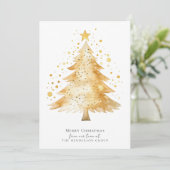 Modern Company Logo Merry-kerstboom Feestdagenkaart (Staand voorkant)